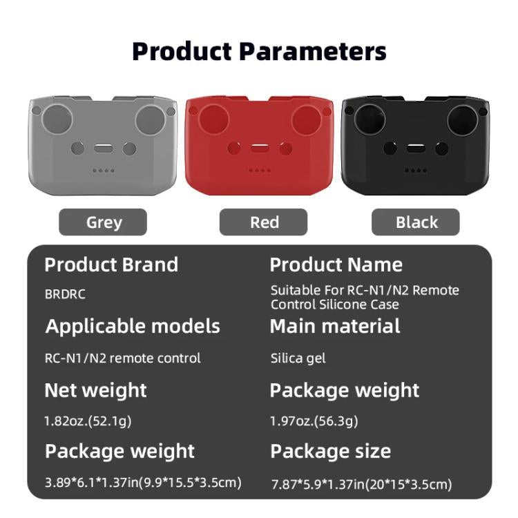BRDRC Remote Control Shockproof Anti-scratch Silicone Case, For DJI RC-N2 / RC-N1