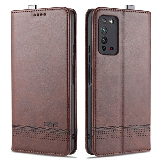 AZNS magnetic calf leather flip case for OPPO A9 2020 with card slots and wallet holder