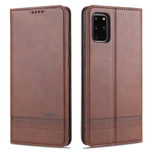 AZNS magnetic calf texture leather case Samsung Galaxy S20+ with card slots and stand holder
