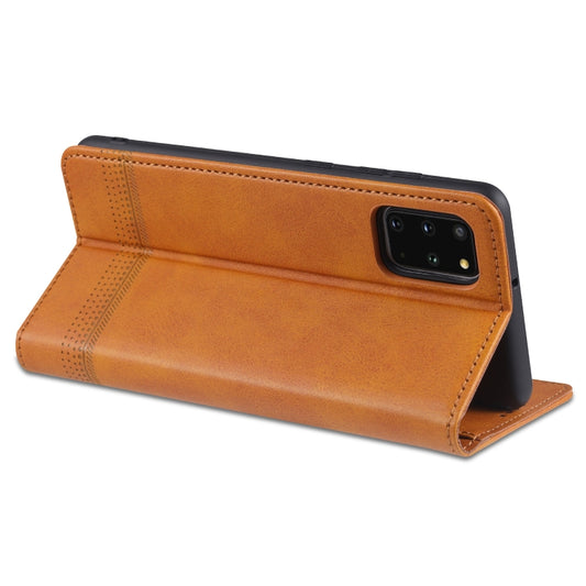 Galaxy S20+ case card storage compartment magnetic flap closure side view
