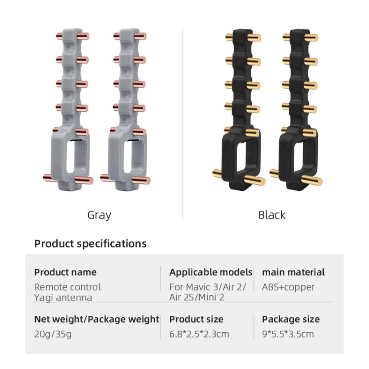 BRDRC Remote Controller Copper Yagi-Uda Antenna Signal Enhancer, For DJI Mavic 3 / Air 2 / Air 2S / Mini 2