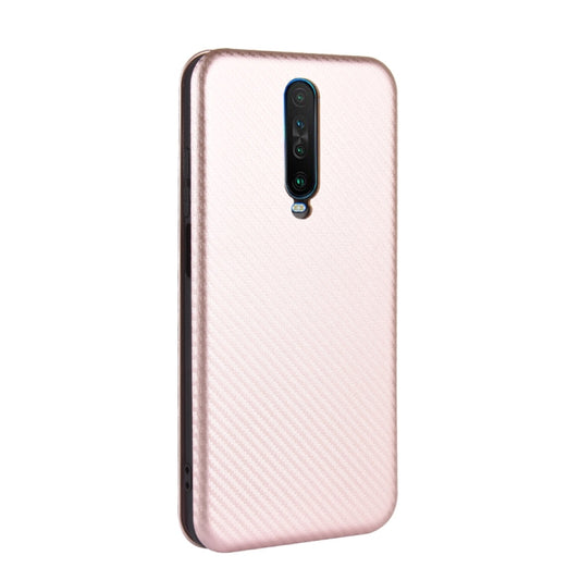 Magnetic horizontal flip cover Xiaomi Redmi K30 Ultra carbon fiber design detail