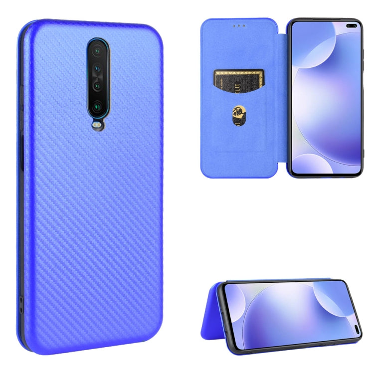Carbon Fiber Texture Magnetic Horizontal Flip TPU + PC + PU Leather Case with Card Slot, For Xiaomi Redmi K30 Ultra
