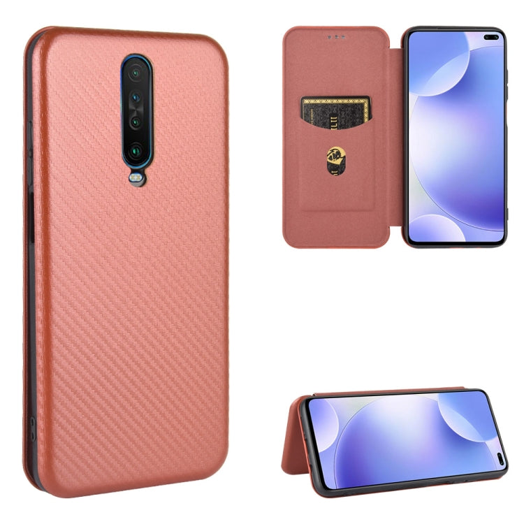 Carbon Fiber Texture Magnetic Horizontal Flip TPU + PC + PU Leather Case with Card Slot, For Xiaomi Redmi K30 Ultra