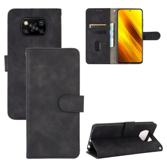 Premium calf texture PU leather case for Xiaomi Poco X3 NFC with magnetic buckle closure