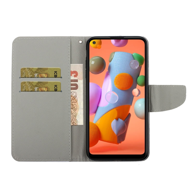 Coloured Drawing Pattern Horizontal Flip PU Leather Case with Holder & Card Slots & Wallet & Lanyard, For Samsung Galaxy A20s