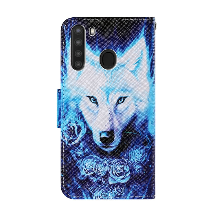Coloured Drawing Pattern Horizontal Flip PU Leather Case with Holder & Card Slots & Wallet & Lanyard, For Samsung Galaxy A21