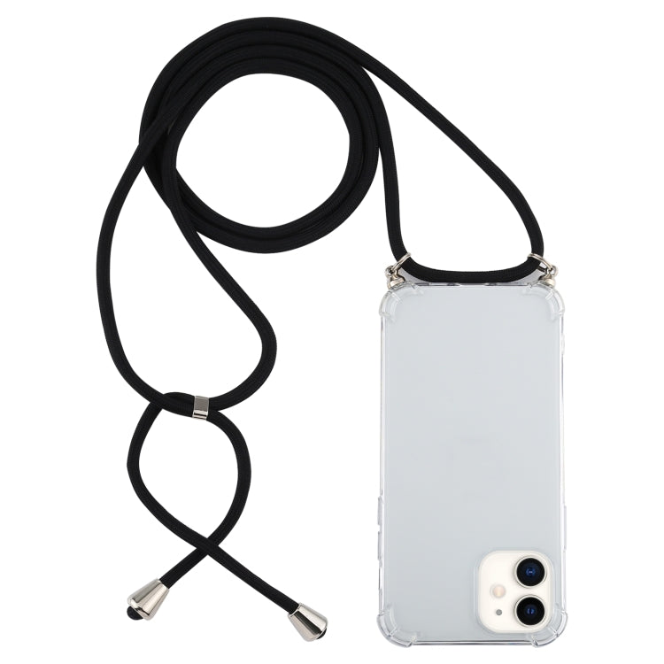 Four-Corner Shockproof Trasparent TPU Case with Lanyard, For iPhone 12 mini