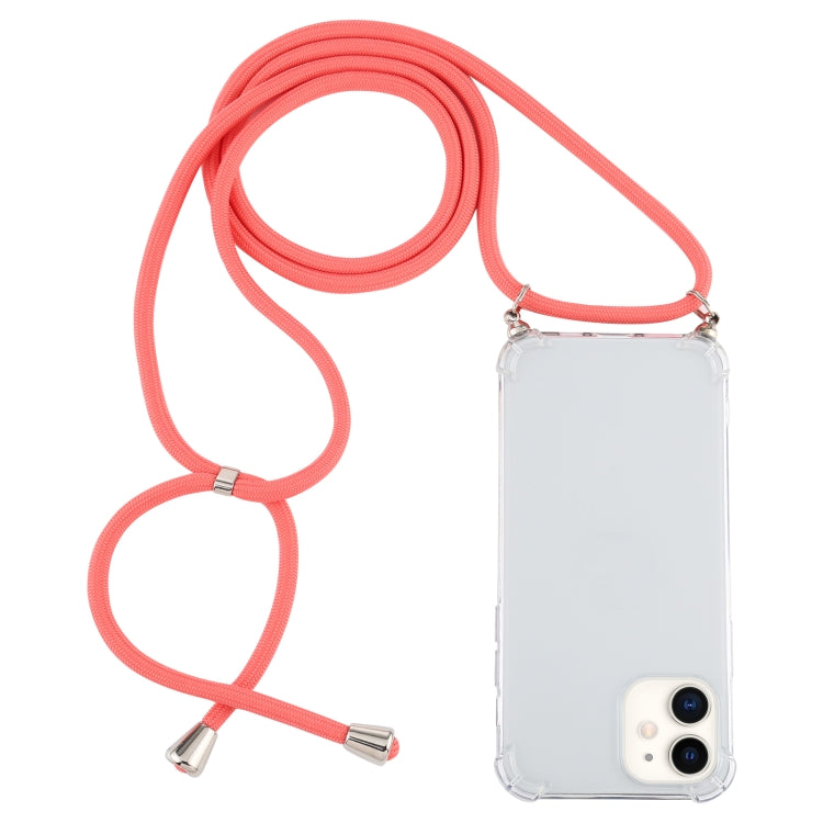Four-Corner Shockproof Trasparent TPU Case with Lanyard, For iPhone 12 mini