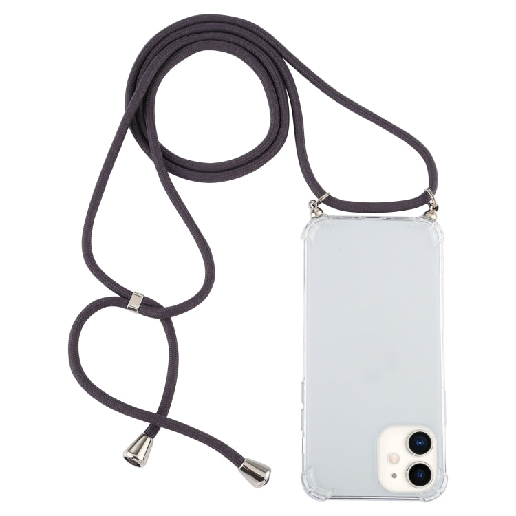 Four-Corner Shockproof Trasparent TPU Case with Lanyard, For iPhone 12 mini