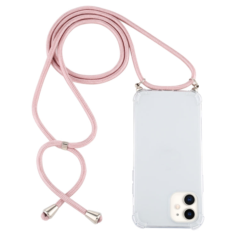Four-Corner Shockproof Trasparent TPU Case with Lanyard, For iPhone 12 mini
