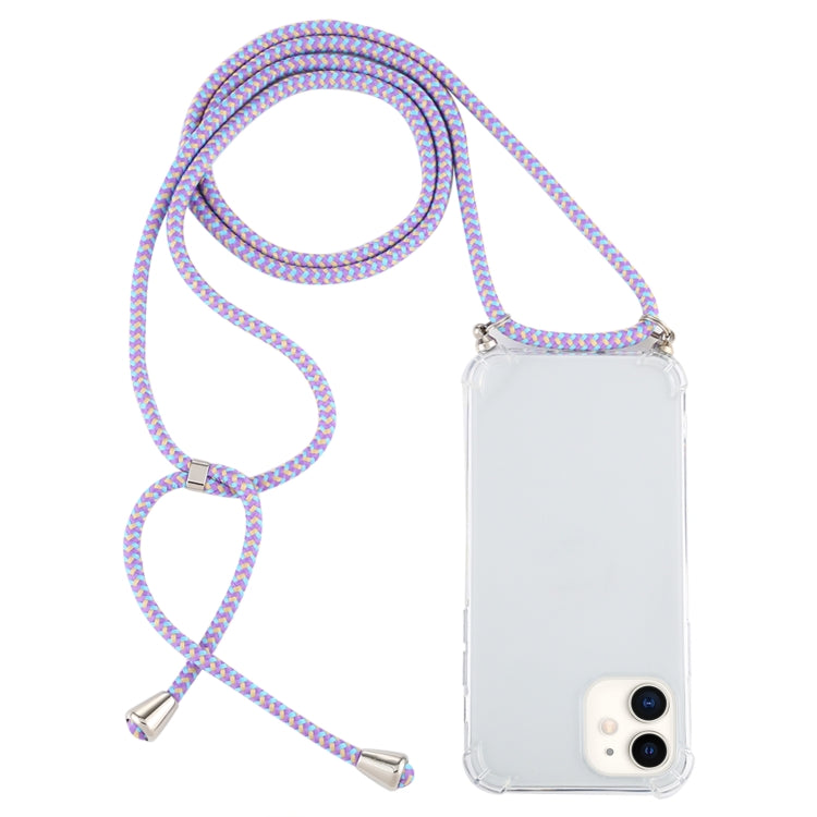 Four-Corner Shockproof Trasparent TPU Case with Lanyard, For iPhone 12 mini