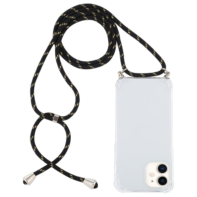 Four-Corner Shockproof Trasparent TPU Case with Lanyard, For iPhone 12 mini