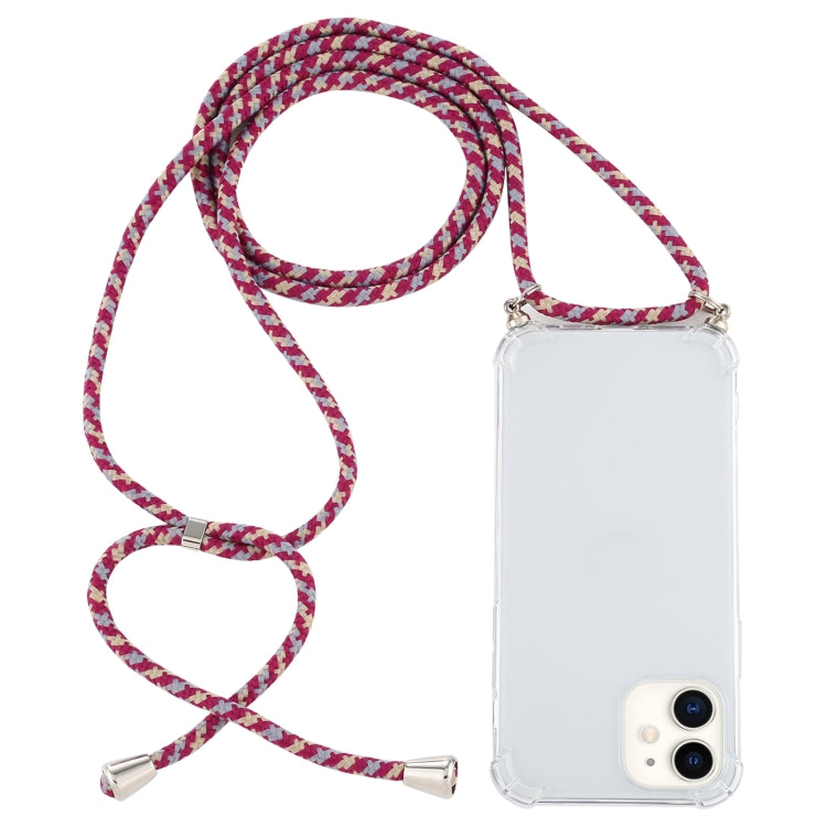 Four-Corner Shockproof Trasparent TPU Case with Lanyard, For iPhone 12 mini