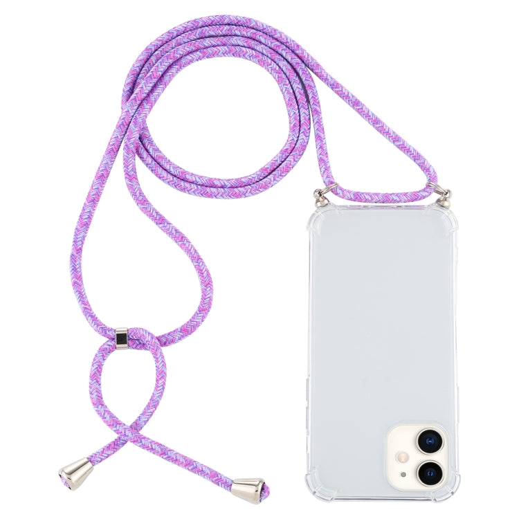 Four-Corner Shockproof Trasparent TPU Case with Lanyard, For iPhone 12 mini