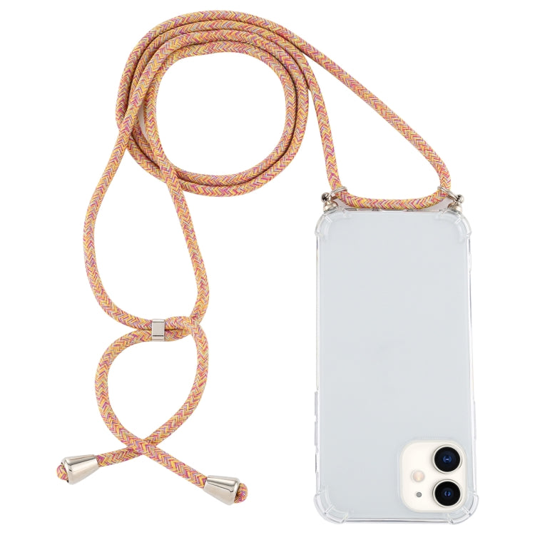 Four-Corner Shockproof Trasparent TPU Case with Lanyard, For iPhone 12 mini