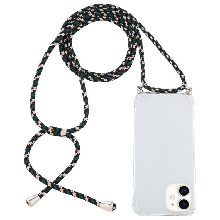 Four-Corner Shockproof Trasparent TPU Case with Lanyard, For iPhone 12 mini