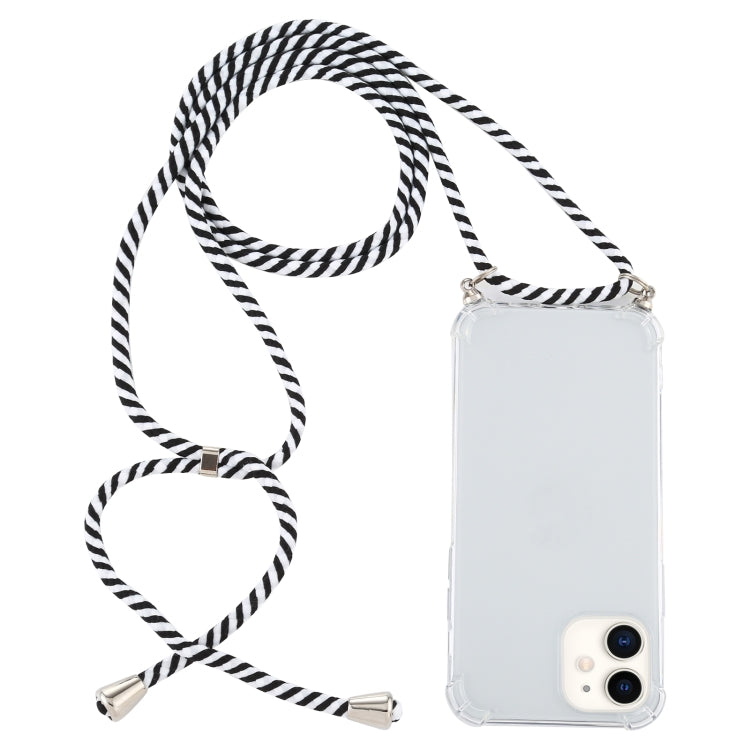 Four-Corner Shockproof Trasparent TPU Case with Lanyard, For iPhone 12 mini