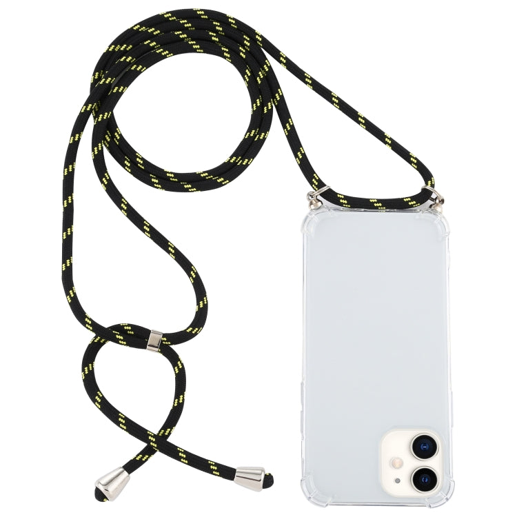 Four-Corner Shockproof Trasparent TPU Case with Lanyard, For iPhone 12 mini