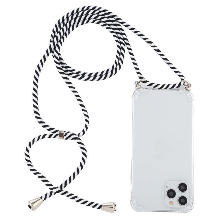 Four-Corner Shockproof Trasparent TPU Case with Lanyard, For iPhone 12 / 12 Pro