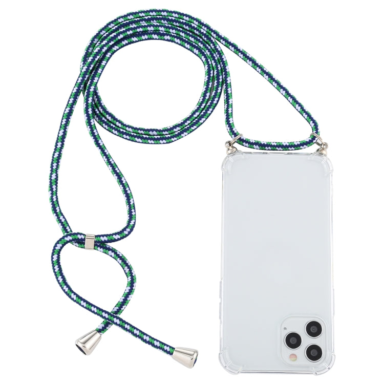 Four-Corner Shockproof Trasparent TPU Case with Lanyard, For iPhone 12 / 12 Pro