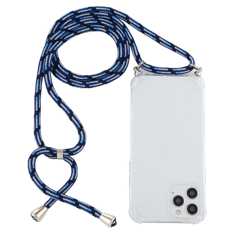 Four-Corner Shockproof Trasparent TPU Case with Lanyard, For iPhone 12 / 12 Pro