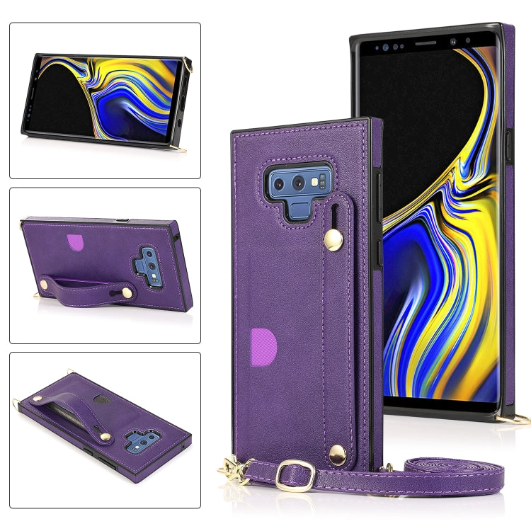 Wrist Strap PU+TPU Shockproof Protective Case with Crossbody Lanyard & Holder & Card Slot, For Samsung Galaxy A90 5G, For Samsung Galaxy Note9, For Samsung Galaxy Note 10, For Samsung Galaxy Note 10 Pro