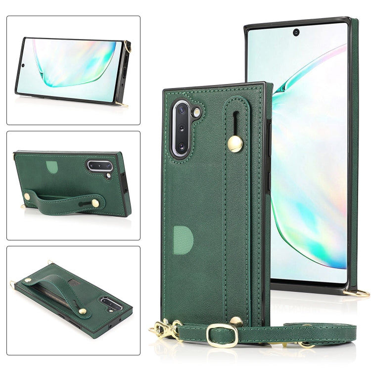 Wrist Strap PU+TPU Shockproof Protective Case with Crossbody Lanyard & Holder & Card Slot, For Samsung Galaxy A90 5G, For Samsung Galaxy Note9, For Samsung Galaxy Note 10, For Samsung Galaxy Note 10 Pro
