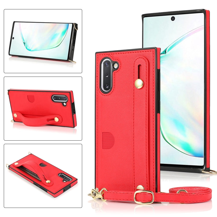 Wrist Strap PU+TPU Shockproof Protective Case with Crossbody Lanyard & Holder & Card Slot, For Samsung Galaxy A90 5G, For Samsung Galaxy Note9, For Samsung Galaxy Note 10, For Samsung Galaxy Note 10 Pro