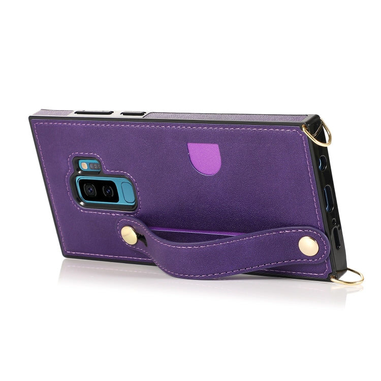 Wrist Strap PU+TPU Shockproof Protective Case with Crossbody Lanyard & Holder & Card Slot, For Samsung Galaxy S9, For Samsung Galaxy S9 Plus, For Samsung Galaxy S10, For Samsung Galaxy S10e