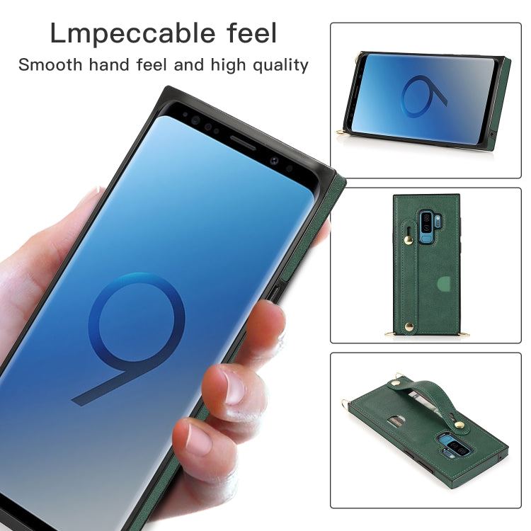Wrist Strap PU+TPU Shockproof Protective Case with Crossbody Lanyard & Holder & Card Slot, For Samsung Galaxy S9, For Samsung Galaxy S9 Plus, For Samsung Galaxy S10, For Samsung Galaxy S10e