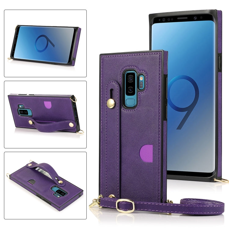Wrist Strap PU+TPU Shockproof Protective Case with Crossbody Lanyard & Holder & Card Slot, For Samsung Galaxy S9, For Samsung Galaxy S9 Plus, For Samsung Galaxy S10, For Samsung Galaxy S10e