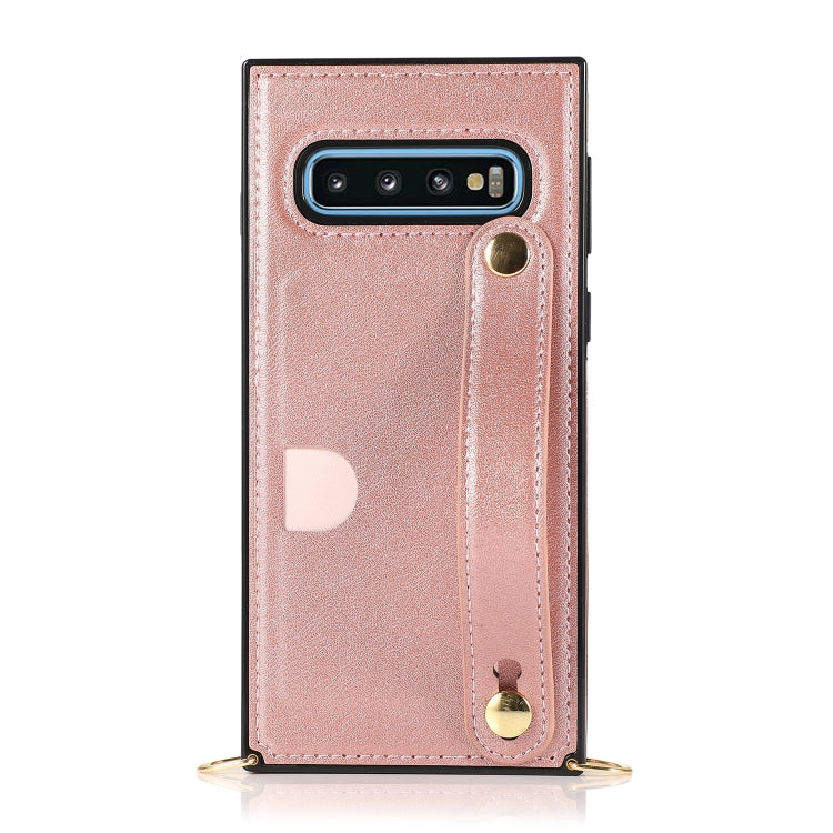 Wrist Strap PU+TPU Shockproof Protective Case with Crossbody Lanyard & Holder & Card Slot, For Samsung Galaxy S10 Plus, For Samsung Galaxy S20, For Samsung Galaxy S20 Plus, For Samsung Galaxy S20 Ultra