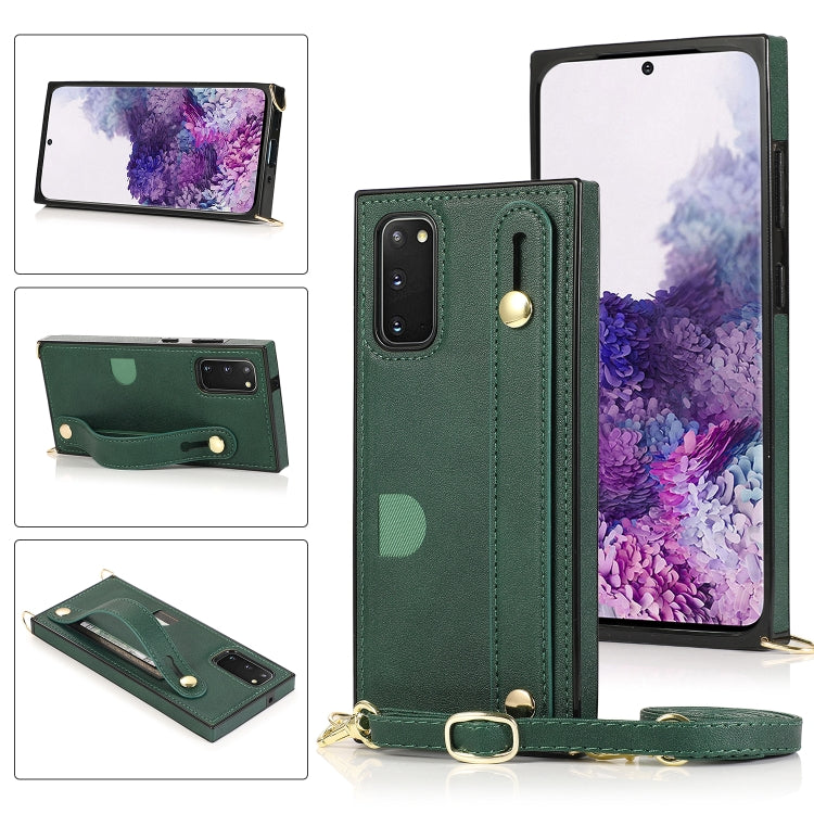 Wrist Strap PU+TPU Shockproof Protective Case with Crossbody Lanyard & Holder & Card Slot, For Samsung Galaxy S10 Plus, For Samsung Galaxy S20, For Samsung Galaxy S20 Plus, For Samsung Galaxy S20 Ultra