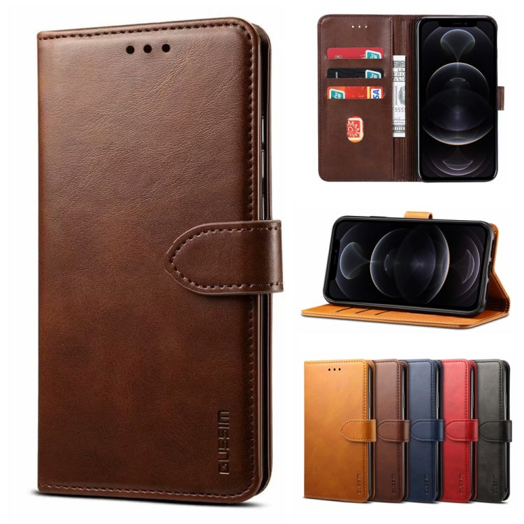 GUSSIM Business Style Horizontal Flip Leather Case with Holder & Card Slots & Wallet, For iPhone 12 mini, For iPhone 12 / 12 Pro, For iPhone 12 Pro Max, For Samsung Galaxy A21s