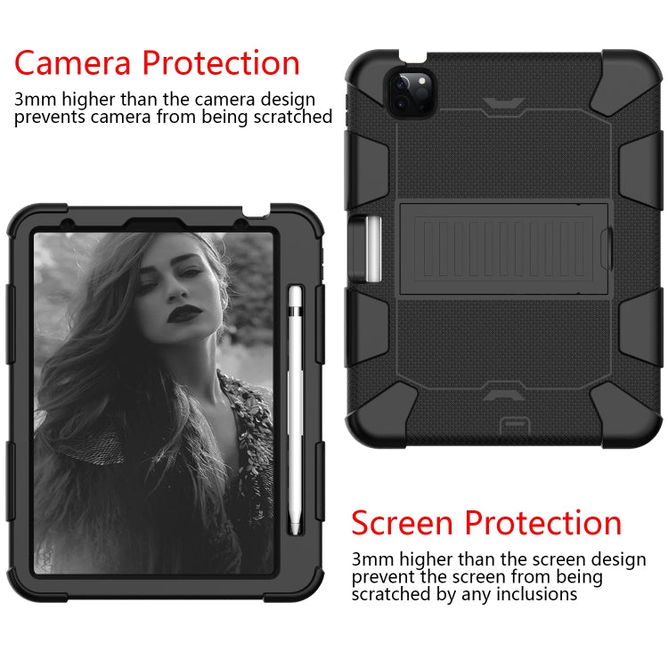 Shockproof Two-Color Silicone Protective Case with Holder, For iPad Air 2022 / 2020 10.9, For Samsung Galaxy Tab A7 (2020) T500/T505