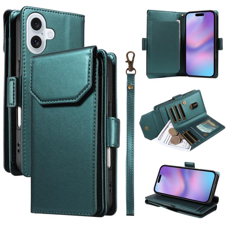 Multi Card Wallet Leather Phone Case with Strap, For iPhone 17 Pro Max, For iPhone 17 Pro, For iPhone 17, For iPhone 17 Air