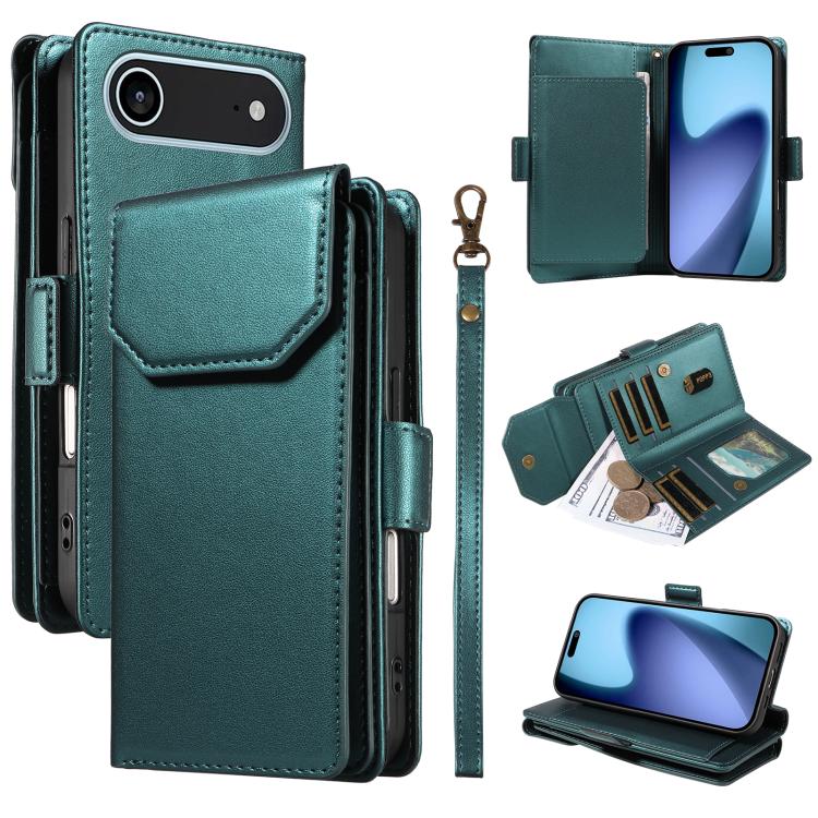 Multi Card Wallet Leather Phone Case with Strap, For iPhone 17 Pro Max, For iPhone 17 Pro, For iPhone 17, For iPhone 17 Air
