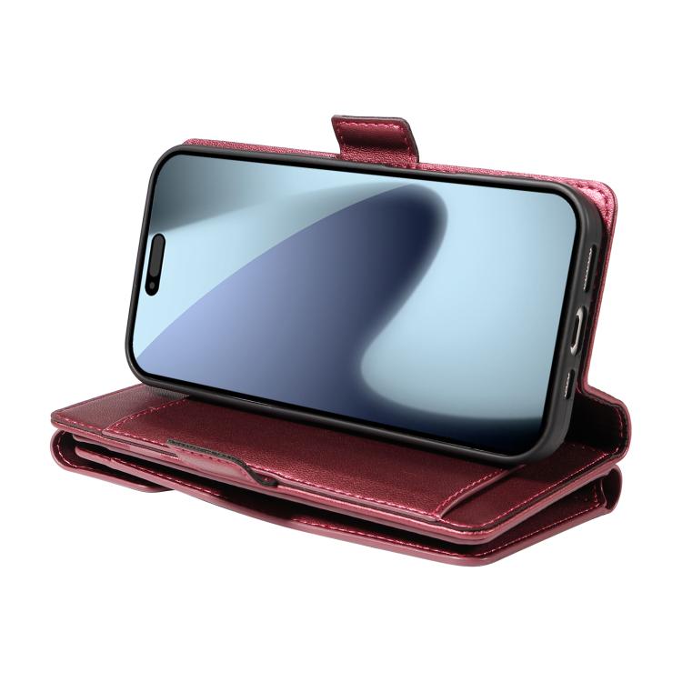 Multi Card Wallet Leather Phone Case with Strap, For iPhone 17 Pro Max, For iPhone 17 Pro, For iPhone 17, For iPhone 17 Air