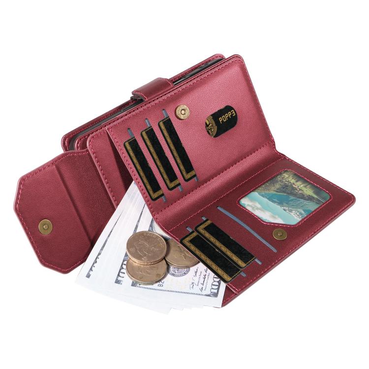 Multi Card Wallet Leather Phone Case with Strap, For iPhone 17 Pro Max, For iPhone 17 Pro, For iPhone 17, For iPhone 17 Air