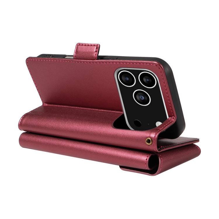 Multi Card Wallet Leather Phone Case with Strap, For iPhone 17 Pro Max, For iPhone 17 Pro, For iPhone 17, For iPhone 17 Air