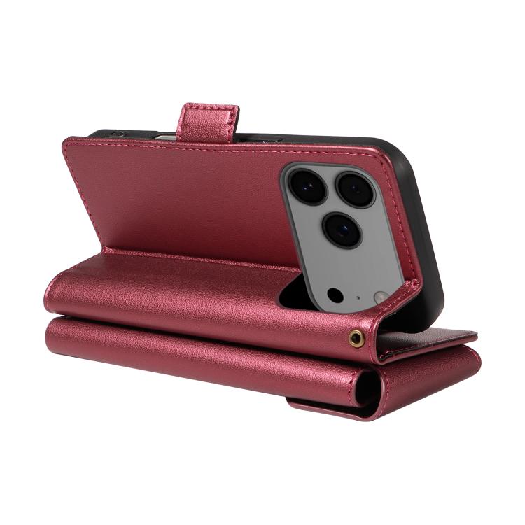 Multi Card Wallet Leather Phone Case with Strap, For iPhone 17 Pro Max, For iPhone 17 Pro, For iPhone 17, For iPhone 17 Air