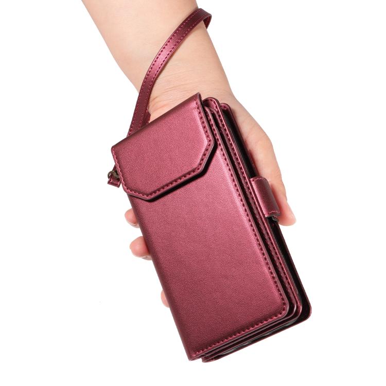 Multi Card Wallet Leather Phone Case with Strap, For iPhone 17 Pro Max, For iPhone 17 Pro, For iPhone 17, For iPhone 17 Air