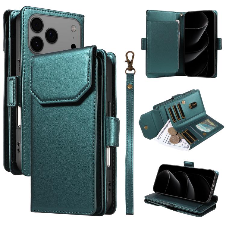 Multi Card Wallet Leather Phone Case with Strap, For iPhone 17 Pro Max, For iPhone 17 Pro, For iPhone 17, For iPhone 17 Air