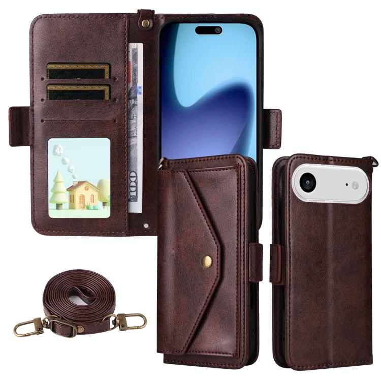 Multi-card Slots Crossbody Cowhide Leather Phone Case, For iPhone 17 Pro Max, For iPhone 17 Pro, For iPhone 17, For iPhone 17 Air