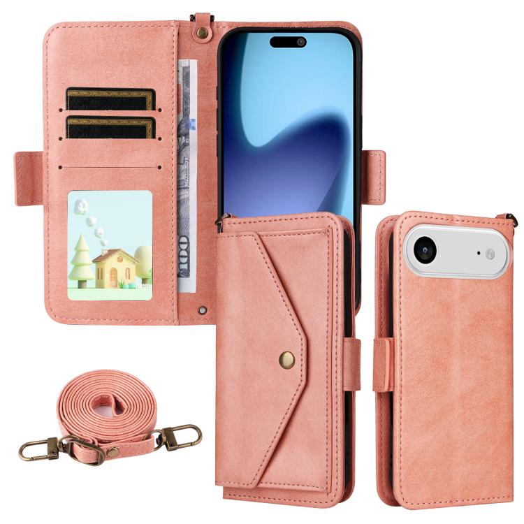 Multi-card Slots Crossbody Cowhide Leather Phone Case, For iPhone 17 Pro Max, For iPhone 17 Pro, For iPhone 17, For iPhone 17 Air