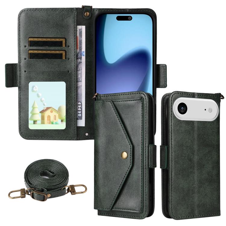 Multi-card Slots Crossbody Cowhide Leather Phone Case, For iPhone 16e, For iPhone 16 Pro Max, For iPhone 16 Pro, For iPhone 16 Plus