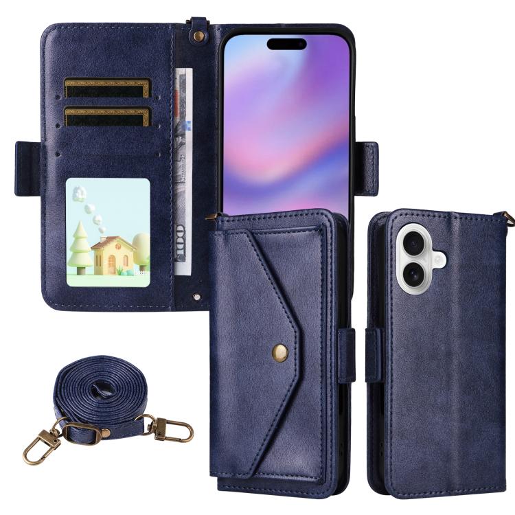 Multi-card Slots Crossbody Cowhide Leather Phone Case, For iPhone 17 Pro Max, For iPhone 17 Pro, For iPhone 17, For iPhone 17 Air