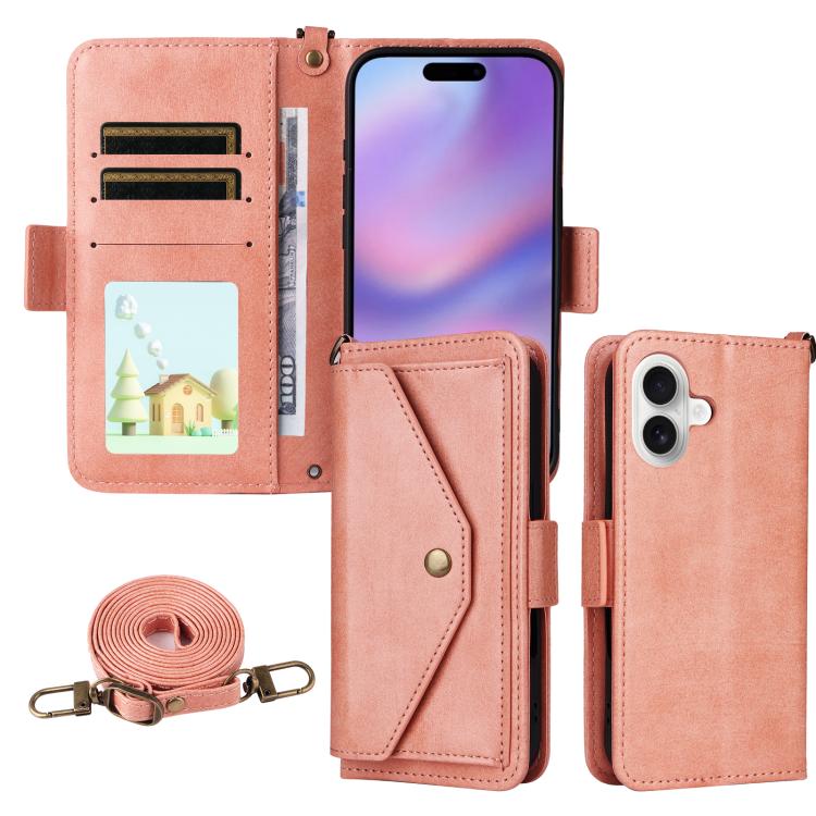 Multi-card Slots Crossbody Cowhide Leather Phone Case, For iPhone 17 Pro Max, For iPhone 17 Pro, For iPhone 17, For iPhone 17 Air