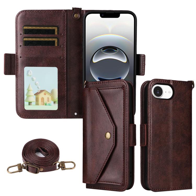 Multi-card Slots Crossbody Cowhide Leather Phone Case, For iPhone 17 Pro Max, For iPhone 17 Pro, For iPhone 17, For iPhone 17 Air